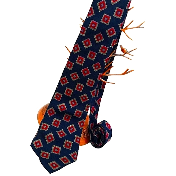Bert Pulitzer 100% Silk Foulard Geometric Pattern Necktie Men's Tie - Picture 1 of 12